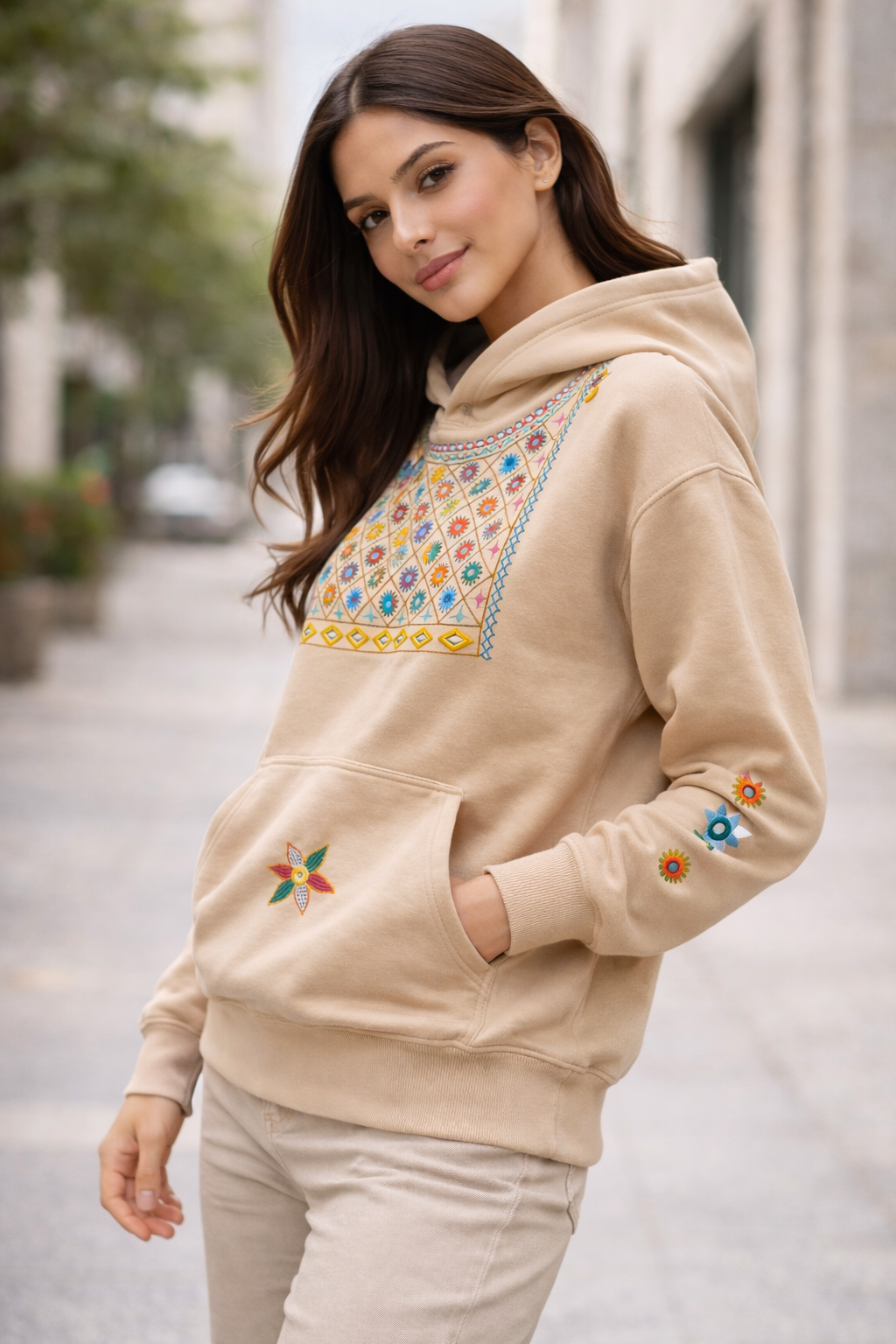 Lambani hand embroidery hoodie